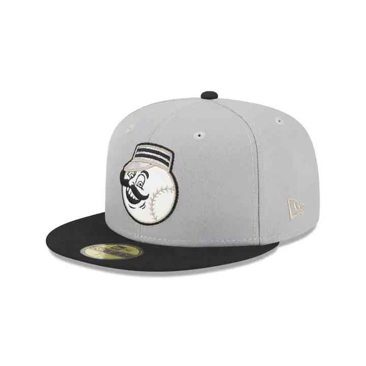 Casquette MLB en cuir logo Cincinnati Reds 59FIFTY GRIS/NOIR/GRIS