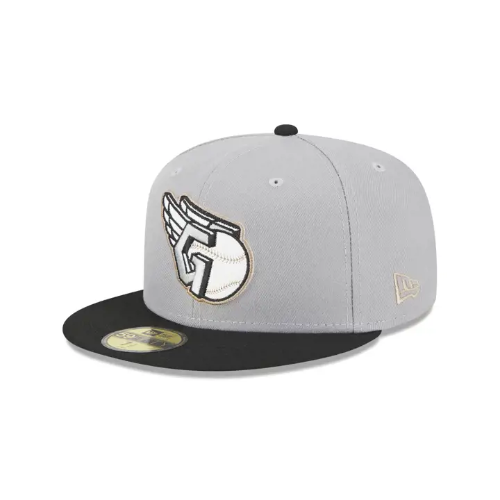 Cleveland Guardians MLB Logo en cuir 59FIFTY GRIS/NOIR/GRIS