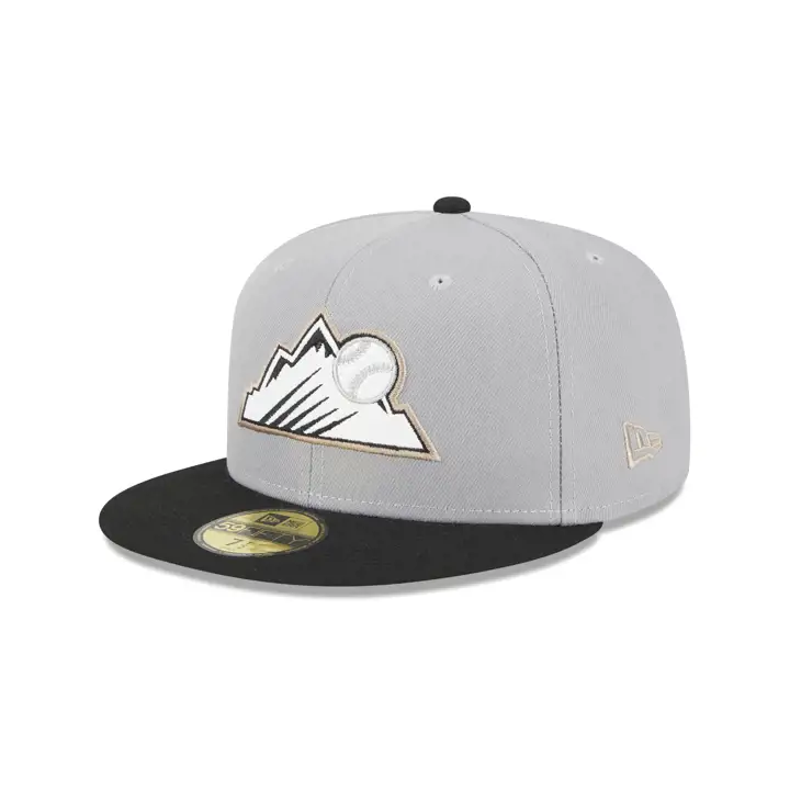 Colorado Rockies MLB Leather Logo 59FIFTY GRIS/NOIR/GRIS