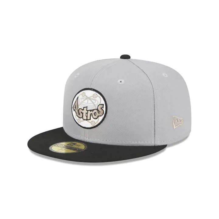 Houston Astros MLB Logo Cuir 59FIFTY GRIS/NOIR/GRIS