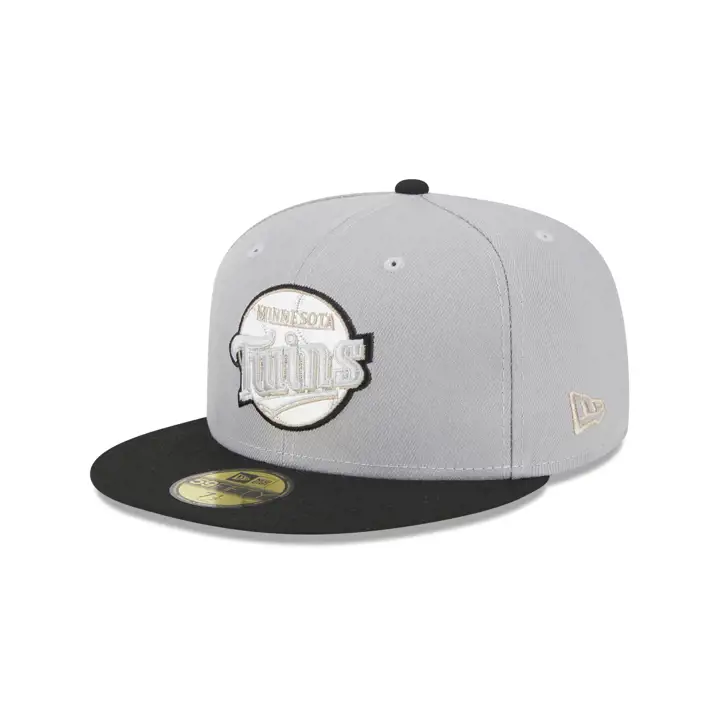Casquette Minnesota Twins MLB Logo Cuir 59FIFTY GRI/NOI/GRI