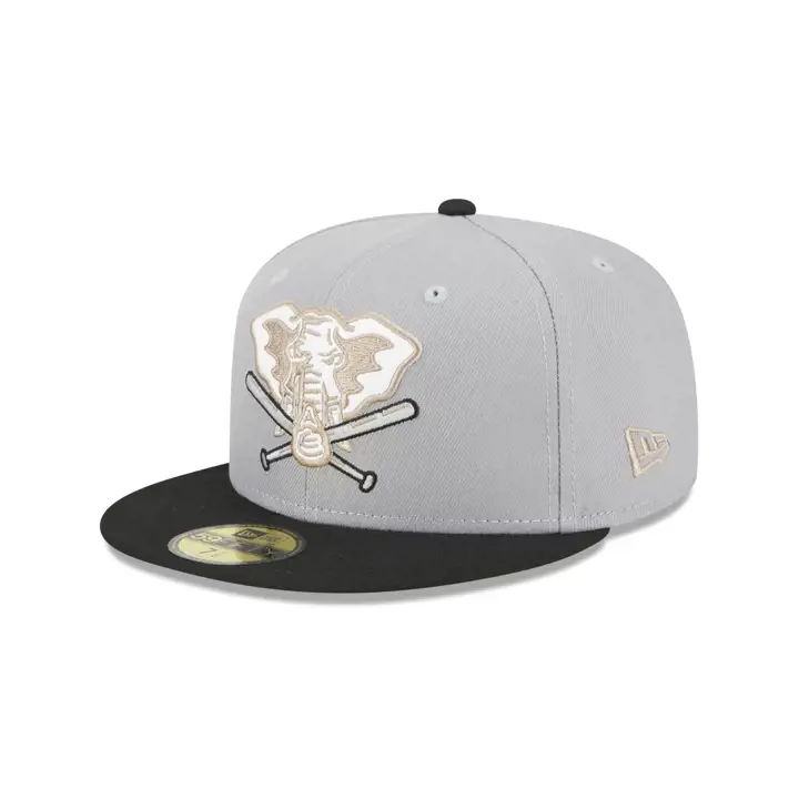 Casquette Oakland Athletics MLB Logo en cuir 59FIFTY GRY/BLK/GRY