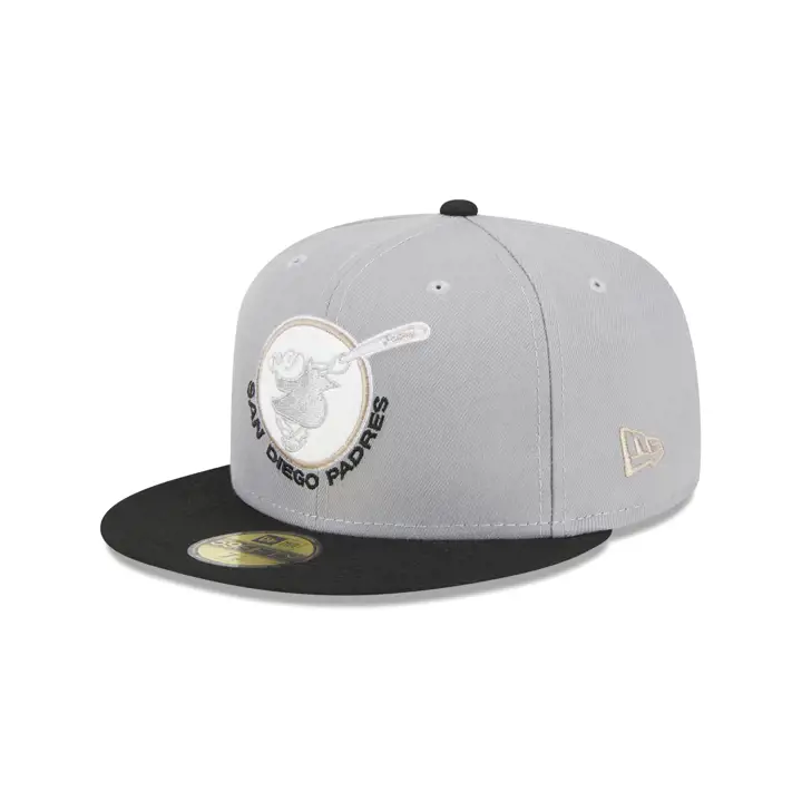 Casquette 59FIFTY en cuir MLB San Diego Padres logo gris/noir/gris