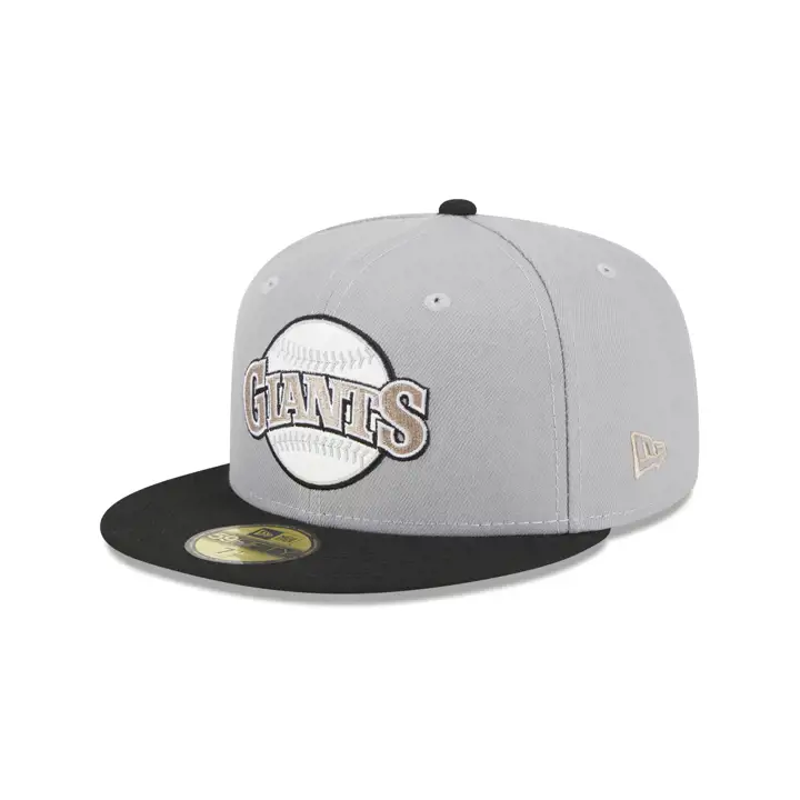 San Francisco Giants MLB Logo en cuir 59FIFTY GRY/BLK/GRY