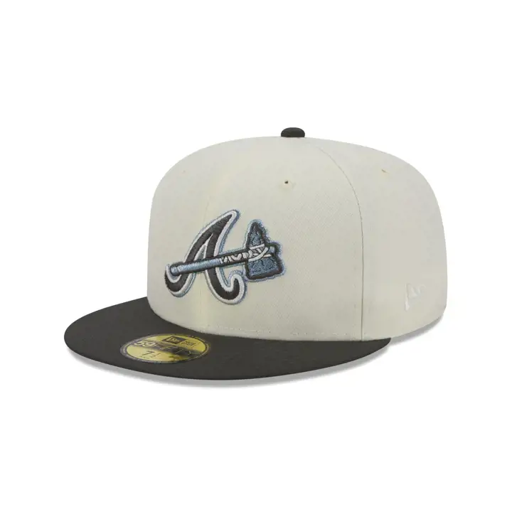 Casquette 59FIFTY Black Ice MLB des Atlanta Braves ivoire/gris foncé/bleu ciel