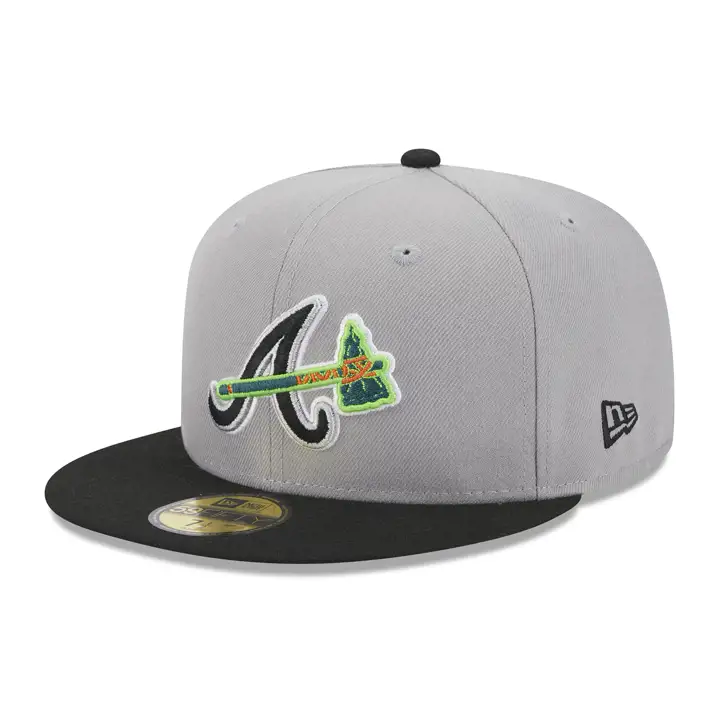 Atlanta Braves MLB Qias 59FIFTY GRY/BLK/ORG