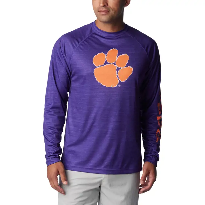 Clemson Tigers CLG Terminal Tackle Heather LS Shirt violet