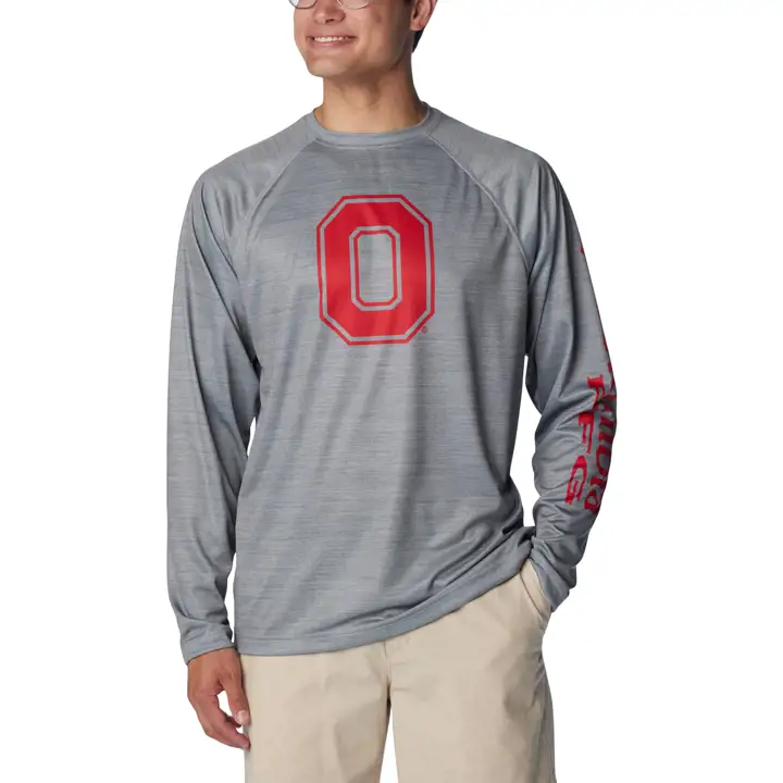 T-shirt à manches longues Ohio State Buckeyes CLG Terminal Tackle Chiné gris