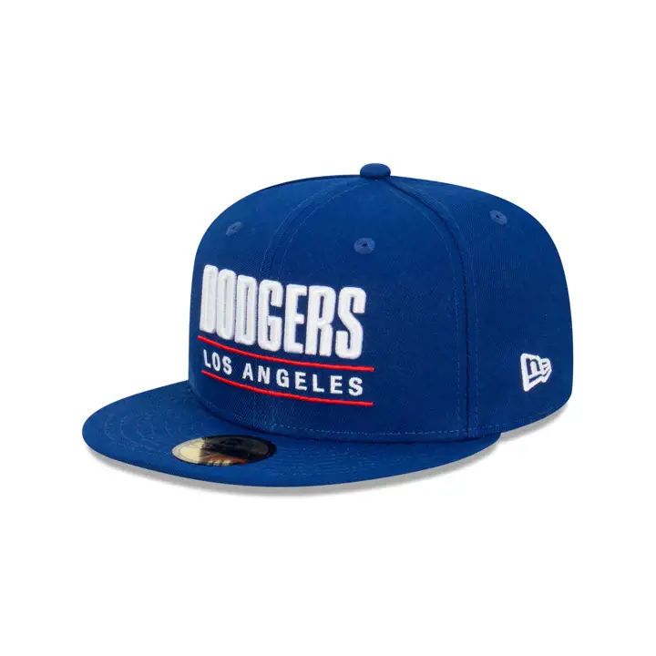 Casquette bleue 59FIFTY Los Angeles Dodgers MLB Stacked Logo AUS