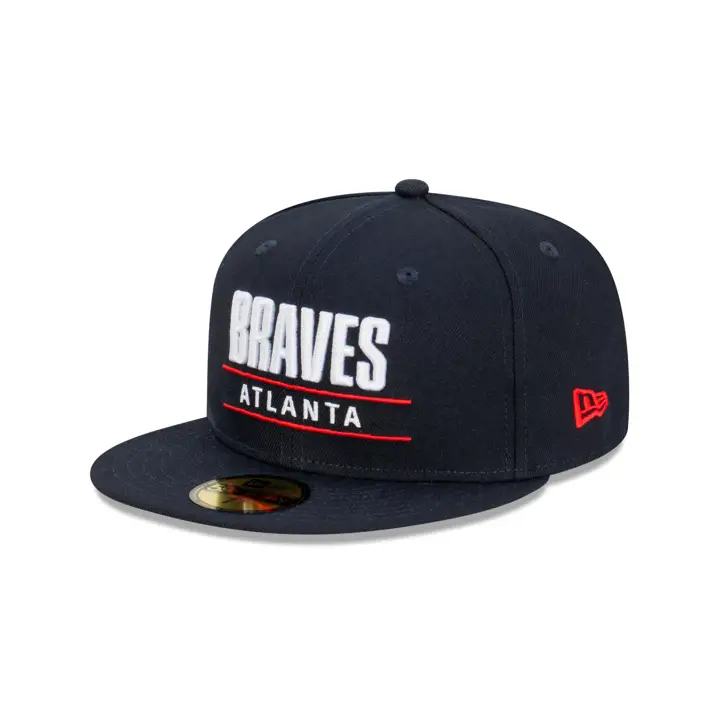 Casquette 59FIFTY MLB Atlanta Braves logo superposé – Marine