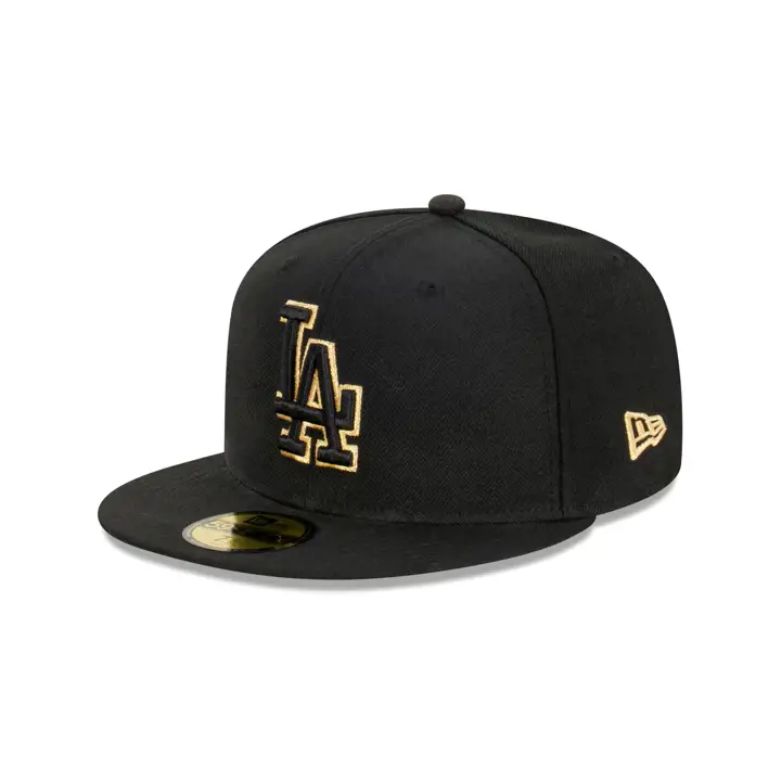 Casquette 59FIFTY MLB Los Angeles Dodgers à accent métallique noire (AUS)
