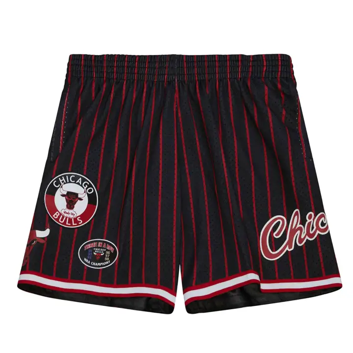 SHORT EN MESH M&N CITY COLLECTION CHICAGO BULLS NBA NOIR/ROUGE