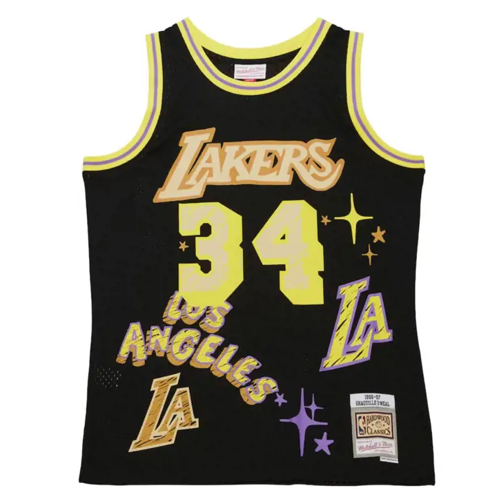 MAILLOT SWINGMAN NBA LA LAKERS "SIDEWALK SKETCH" Shaquille O'Ne