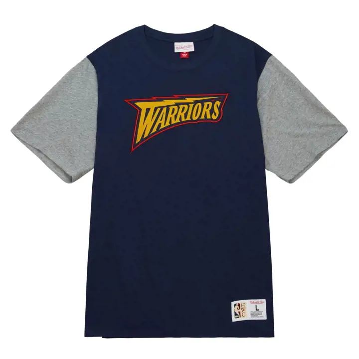 T-shirt Color Block NBA Golden State Warriors Bleu Marine