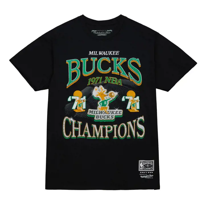 T-shirt Bucks NBA Champions Era SS Noir