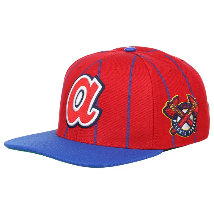 Atlanta Braves MLB Pro Casquette Snapback Rayures Épingles ROUGE/BLEU/VERT