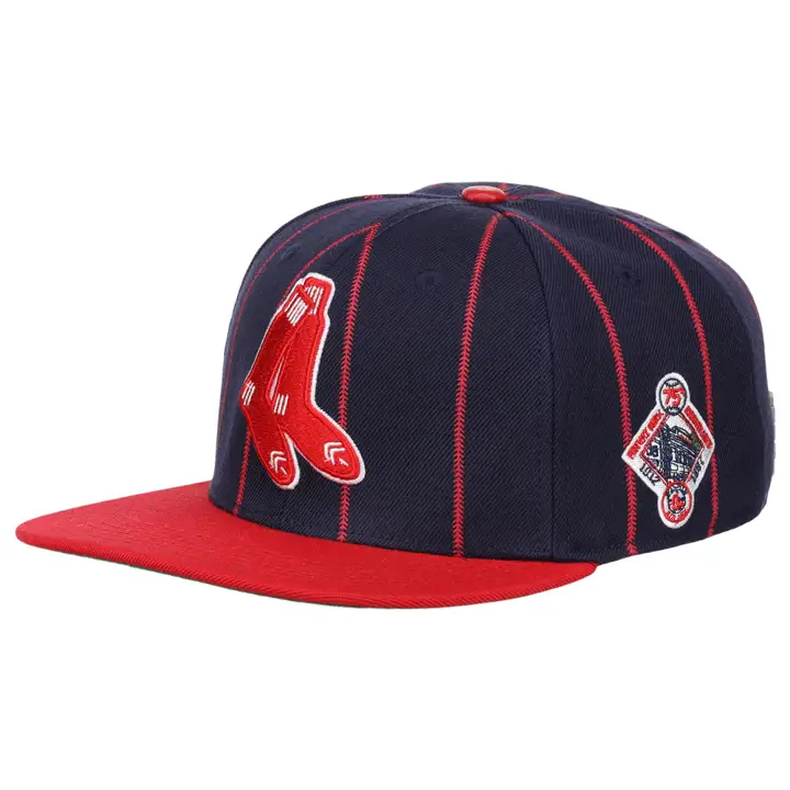 Casquette Boston Red Sox MLB Pro Pinstripe Snapback BLEU MARINE/ROUGE/VERT