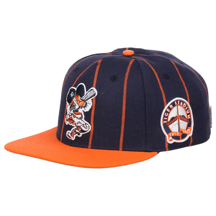 Casquette Snapback Detroit Tigers MLB Pro Rayures Fines BLEU MARINE/ORANGE/VERT
