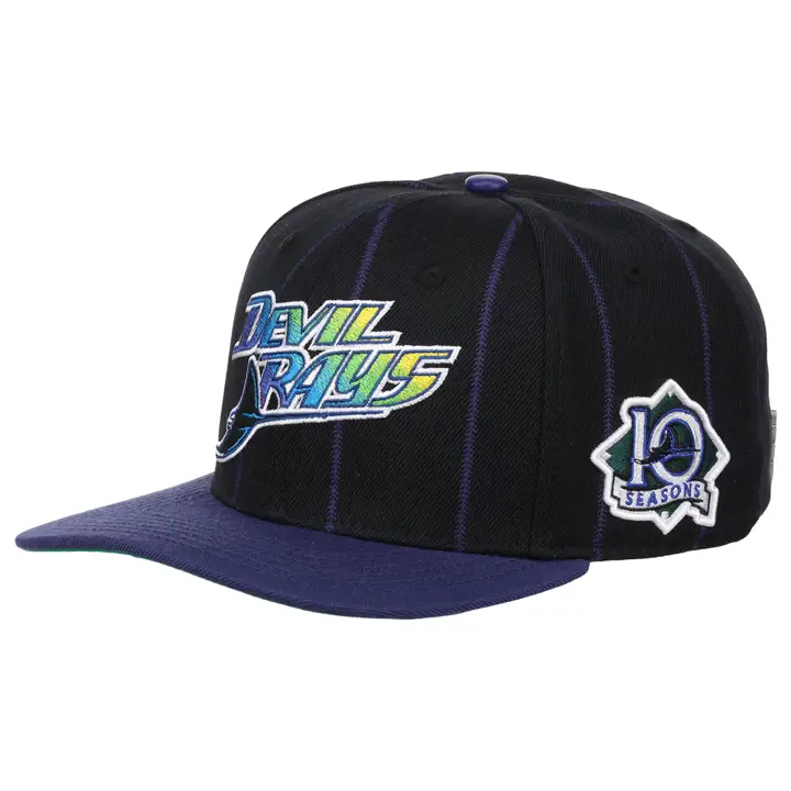 Casquette Snapback Pro Rayures Fines MLB des Tampa Bay Rays NOIR/VIOLET/VERT