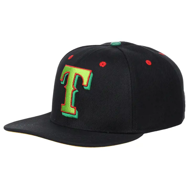 Casquette à visière plate MLB Prehistoric des Texas Rangers NOIR/NOIR/JAU