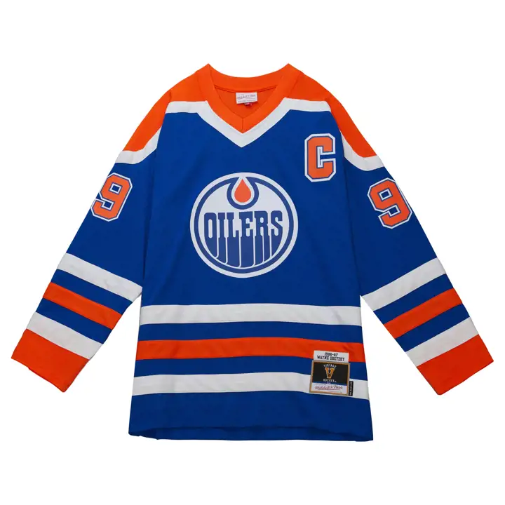 Maillot réplique Edmonton Oilers NHL M&N Blue Line Wayne Gretz