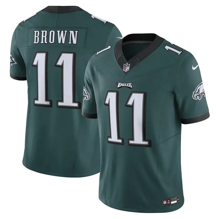 Maillot Limité Eagles NFL Vapor Fuse 23 AJ Brown Sarcelle