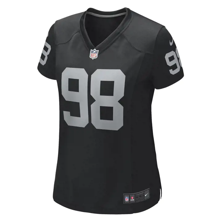 Maillot de match NFL pour femme LV Raiders 23 Maxx Crosby NOIR