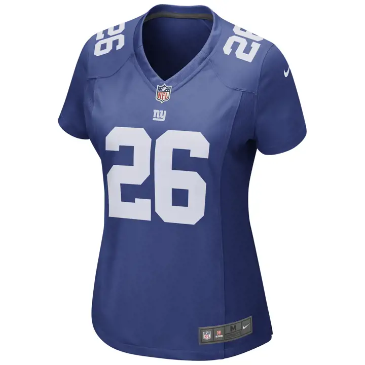 Maillot de match NFL pour femme NY Giant 23 Saquon Barkley BLEU