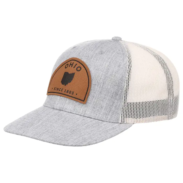 OHIO LC Patch en daim fauve gris/blanc/fauve