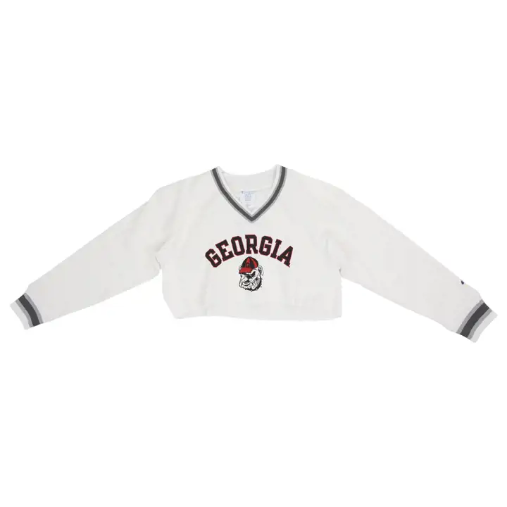 GEORGIA BULLDOGS NCAA FEMME RW COL V COURT HAUT ENSEIGNEMENT BLANC
