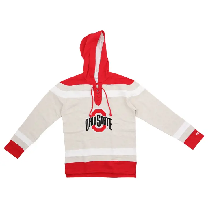 HOODIE DE HOCKEY HOMME OHIO STATE NCAA SUPERFAN GRANDES RAYURES OAT/BL
