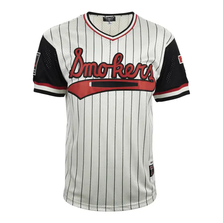 Maillot Tampa Smokers NL Replica à col en V rayé ivo/noir