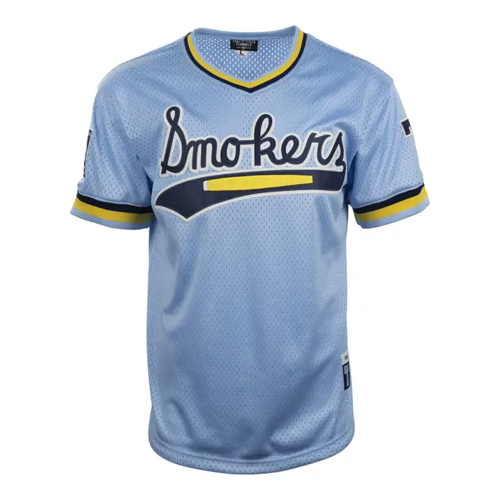 Maillot en maille col en V réplique des Tampa Smokers NL lbl/marine