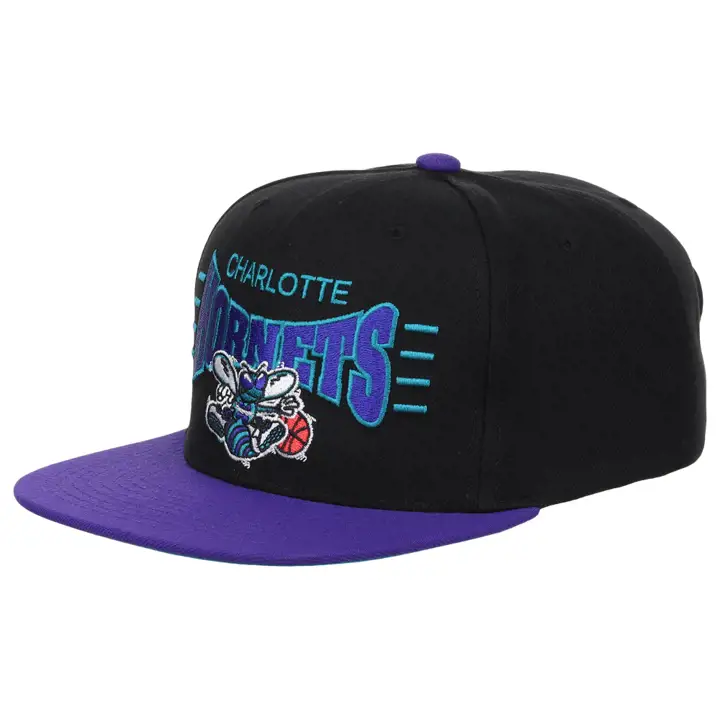 Charlotte Hornets NBA Big Squeeze Casquette Snapback Noir/Violet/Turquoise