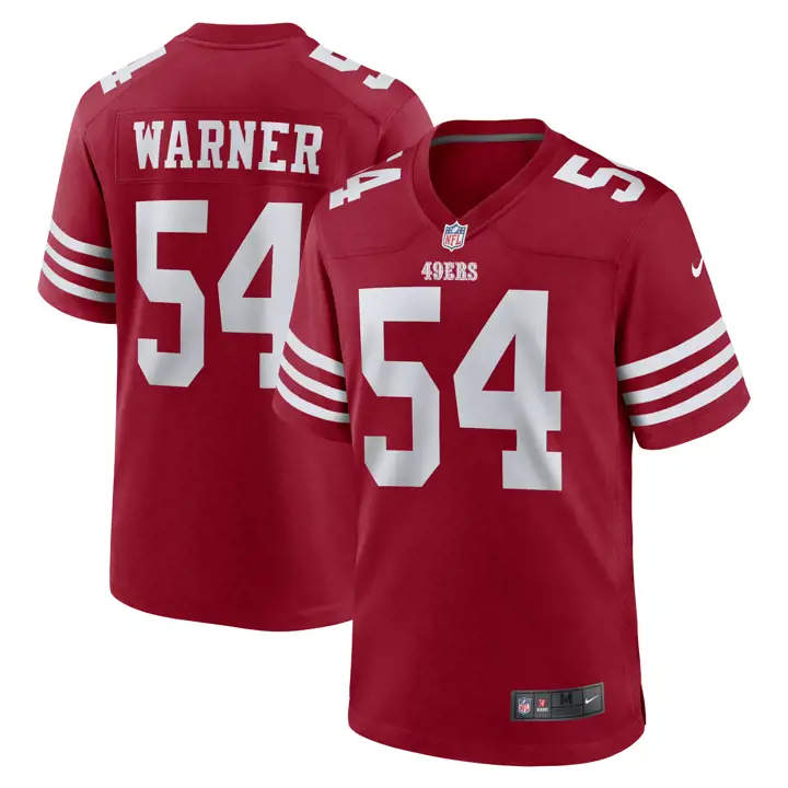 Maillot de match NFL des 49ers de San Francisco 23 Fred Warner rouge