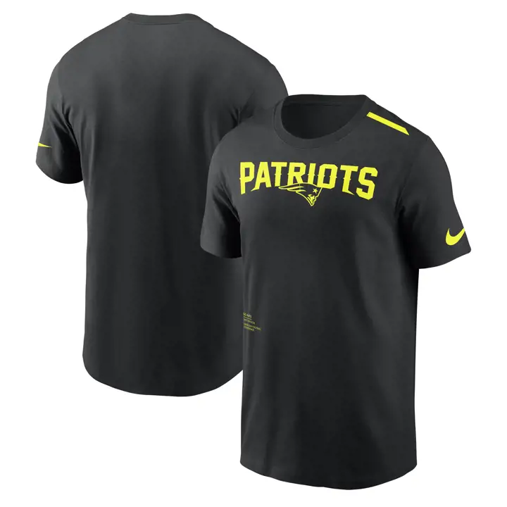 New England Patriots NFL Tee Coton Col Rond Manches Courtes Dri-Fit Volt 23 Noir