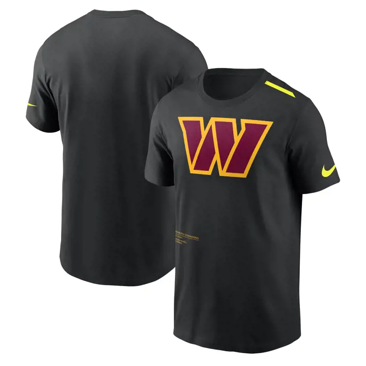 T-shirt en coton Dri-Fit Washington Commanders NFL Volt SS 23 noir