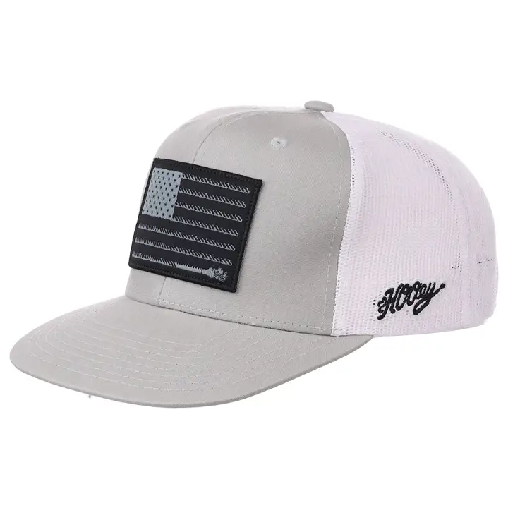 Casquette HOOey Liberty Roper Trucker gris/blanc