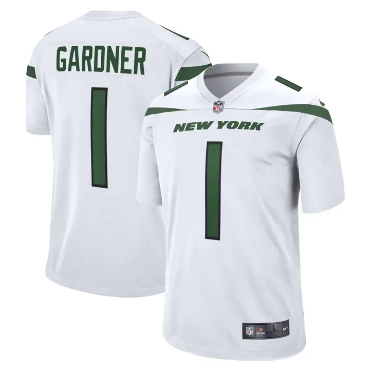Maillot de match NFL New York Jets 23 Sauce Gardner blc