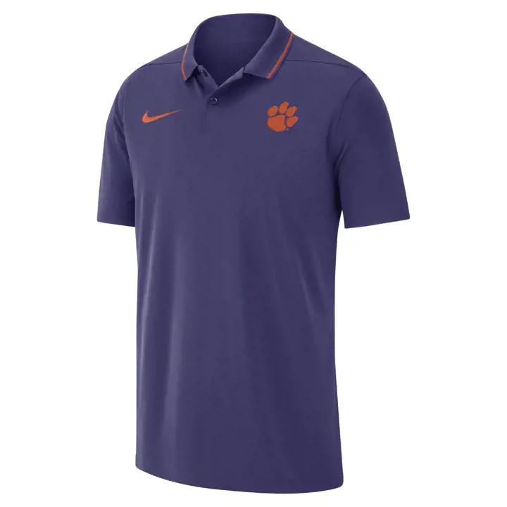 Clemson Tigers M NK DF COACHES POLO SS pur