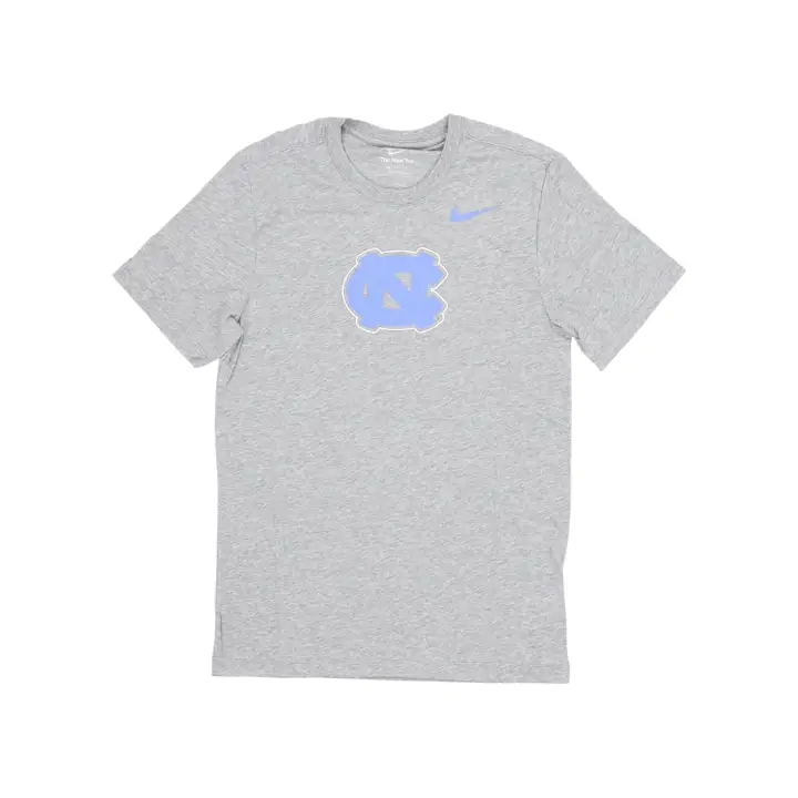 North Carolina Tar Heels M NK SS CTN AUTHENTIC CREW Gris chiné
