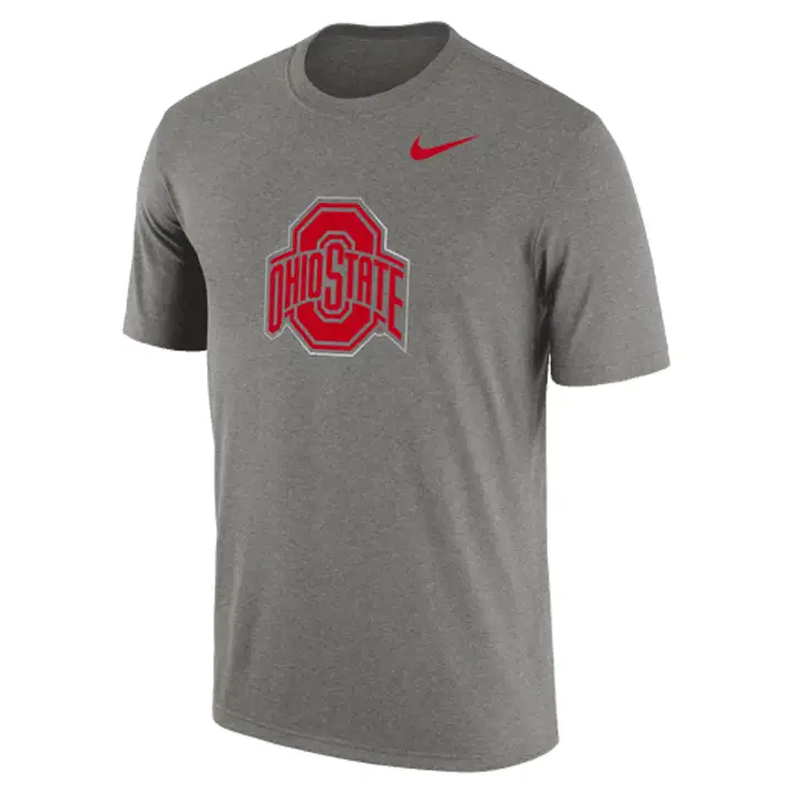 Ohio State Buckeyes M NK SS CTN AUTHENTIC CREW Gris chiné