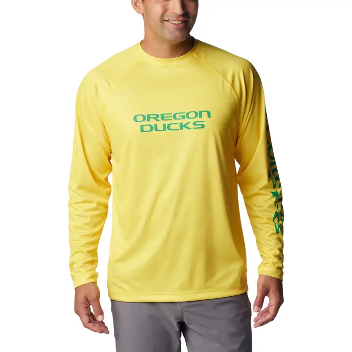 T-shirt à manches longues Oregon Ducks NCAA CLG Terminal Tackle chiné jaune