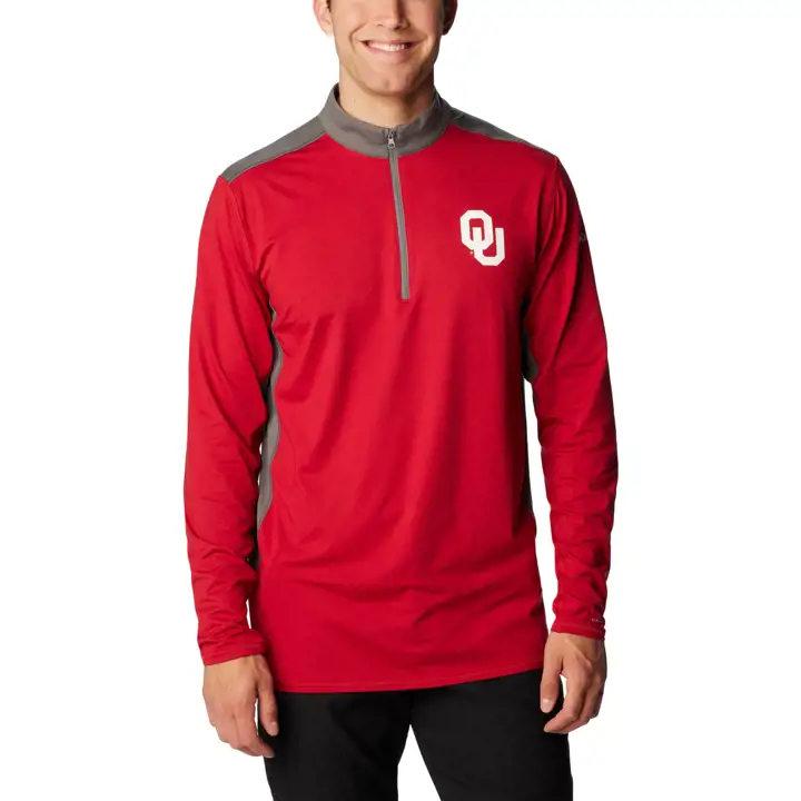 Haut Oklahoma Sooners NCAA CLG Tech Trail 1/4 zip CRIM