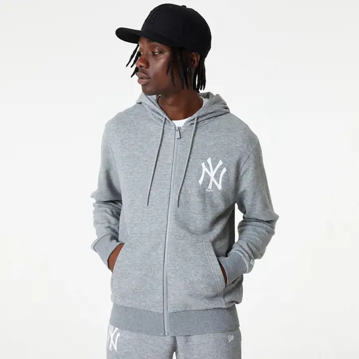 NEW YORK YANKEES MLB ESSENTIALS VESTE CAPUCHE ZIPPÉE GRIS