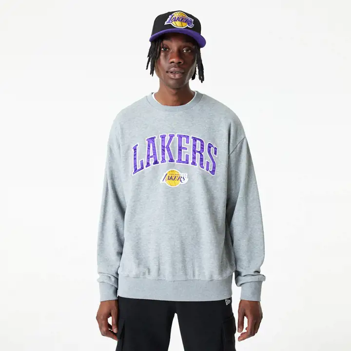 LOS ANGELES LAKERS NBA APPLIQUE RAS DU COU GRIS