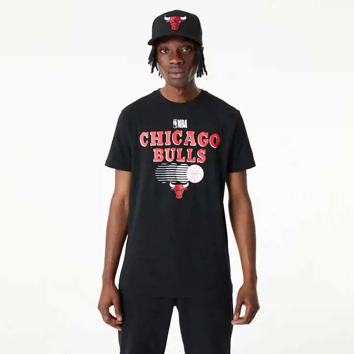 T-SHIRT GRAPHIQUE NOIR ÉQUIPE NBA CHICAGO BULLS