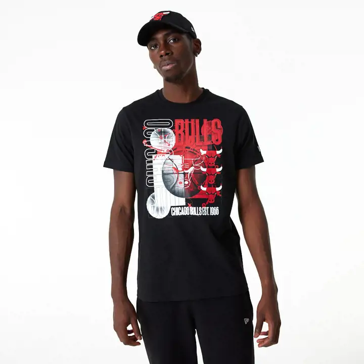 T-SHIRT GRAPHIQUE NBA CHICAGO BULLS NOIR