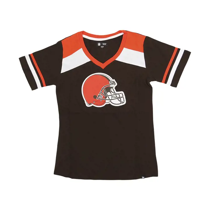 T-shirt en jersey bicolore Cleveland Browns NFL pour femme 23 brn