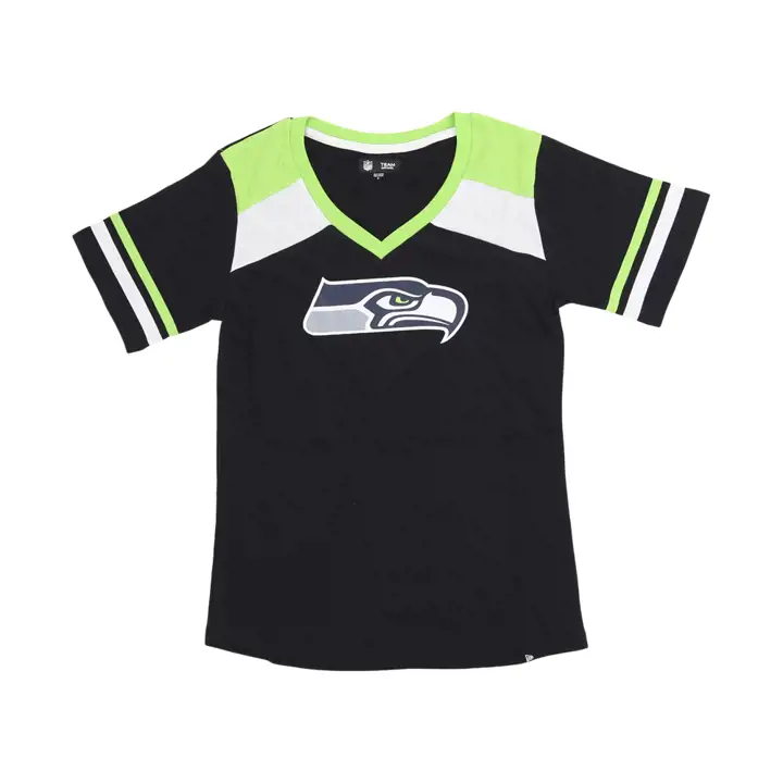 T-shirt à col rond mélangé Seattle Seahawks NFL pour femme 23 dkbl